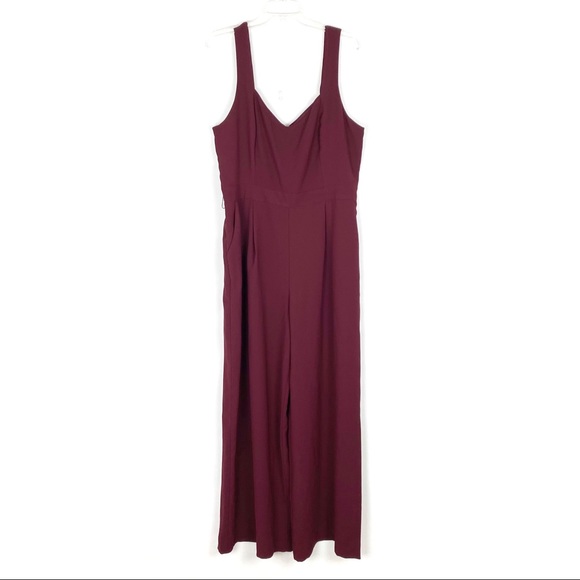 Anthropologie The Essential Jumpsuit Maroon 16 New - Picture 9 of 10